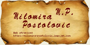 Milomira Postolović vizit kartica